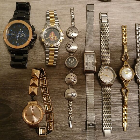 Lot 35+ Watches Parts/Repair ALL Metal Timex L.E.I Nine West Gloria Vanderbilt main image 5